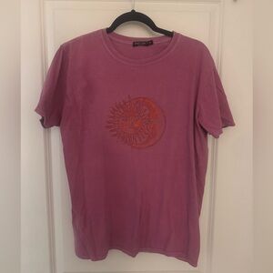 Nasty Gal Dusty Rose Sun & Moon Graphic Tee